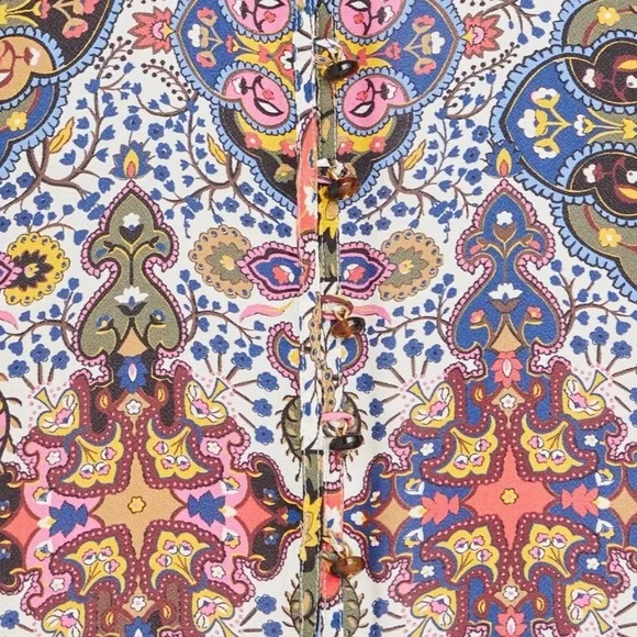 VERONICA BEARD | Sura Printed Crepe de Chine Blouse in Multicolor | Size 4 - Picture 3 of 13